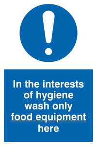 MH210: Wash only food equipment here