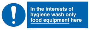 MH210: Wash only food equipment here