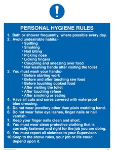 MH211: personal hygiene rules