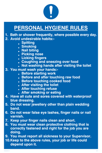MH211: personal hygiene rules