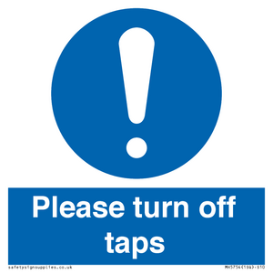 MH5754: Please turn off taps