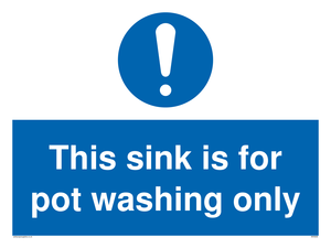 MH5836: This sink is for pot washing only