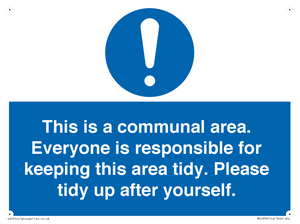 MH5939: This is a communal area. Everyone is responsible for keeping this area tidy.