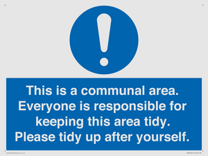 MH5939: This is a communal area. Everyone is responsible for keeping this area tidy.
