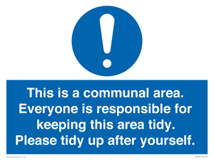 MH5939: This is a communal area. Everyone is responsible for keeping this area tidy.