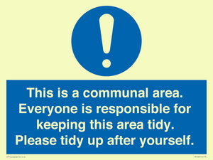 MH5939: This is a communal area. Everyone is responsible for keeping this area tidy.