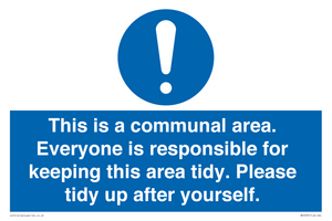 MH5939: This is a communal area. Everyone is responsible for keeping this area tidy.