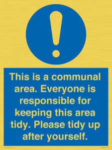 MH5939: This is a communal area. Everyone is responsible for keeping this area tidy.
