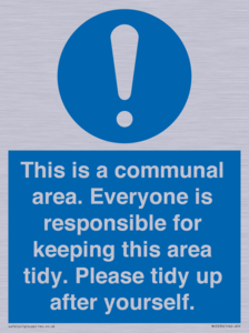 MH5939: This is a communal area. Everyone is responsible for keeping this area tidy.