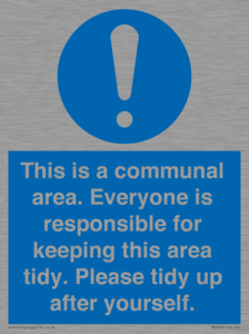 MH5939: This is a communal area. Everyone is responsible for keeping this area tidy.