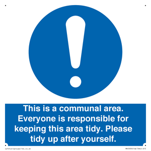 MH5939: This is a communal area. Everyone is responsible for keeping this area tidy.
