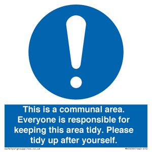 MH5939: This is a communal area. Everyone is responsible for keeping this area tidy.