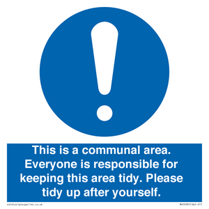 MH5939: This is a communal area. Everyone is responsible for keeping this area tidy.