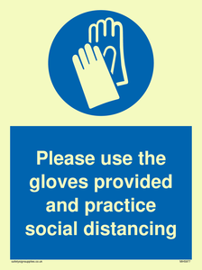 MH5977: Please use the gloves provided and practice social distancing