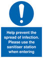 MH6003: Help prevent the spread of infection. Please use the sanitiser station when entering
