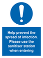 MH6003: Help prevent the spread of infection. Please use the sanitiser station when entering