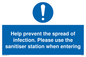 MH6003: Help prevent the spread of infection. Please use the sanitiser station when entering