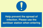 MH6003: Help prevent the spread of infection. Please use the sanitiser station when entering