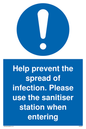 MH6003: Help prevent the spread of infection. Please use the sanitiser station when entering