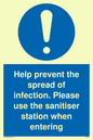 MH6003: Help prevent the spread of infection. Please use the sanitiser station when entering