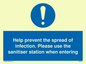 MH6003: Help prevent the spread of infection. Please use the sanitiser station when entering
