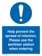 MH6003: Help prevent the spread of infection. Please use the sanitiser station when entering