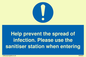 MH6003: Help prevent the spread of infection. Please use the sanitiser station when entering