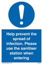 MH6003: Help prevent the spread of infection. Please use the sanitiser station when entering