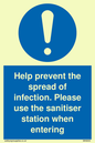 MH6003: Help prevent the spread of infection. Please use the sanitiser station when entering
