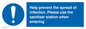 MH6003: Help prevent the spread of infection. Please use the sanitiser station when entering