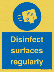 MH6017: Disinfect surfaces regularly