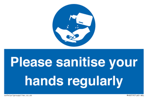 MH6019: Please sanitise your hands regularly