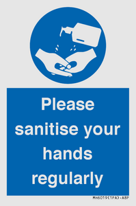 MH6019: Please sanitise your hands regularly