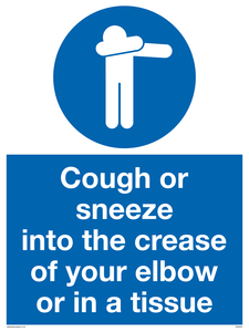 MH6026: Cough or sneeze into the crease of your elbow or in a tissue