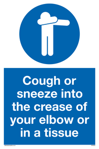 MH6026: Cough or sneeze into the crease of your elbow or in a tissue