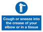 MH6026: Cough or sneeze into the crease of your elbow or in a tissue