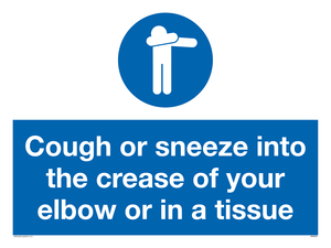 MH6026: Cough or sneeze into the crease of your elbow or in a tissue