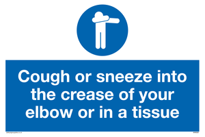 MH6026: Cough or sneeze into the crease of your elbow or in a tissue
