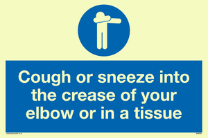 MH6026: Cough or sneeze into the crease of your elbow or in a tissue