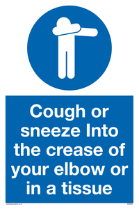 MH6026: Cough or sneeze into the crease of your elbow or in a tissue