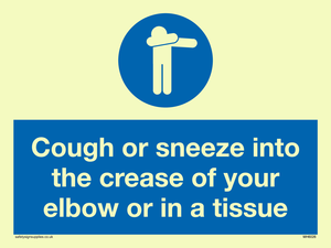 MH6026: Cough or sneeze into the crease of your elbow or in a tissue