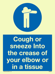 MH6026: Cough or sneeze into the crease of your elbow or in a tissue