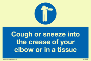 MH6026: Cough or sneeze into the crease of your elbow or in a tissue