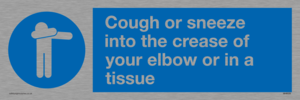 MH6026: Cough or sneeze into the crease of your elbow or in a tissue