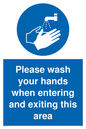 MH6031: Please wash your hands when entering and exiting this area