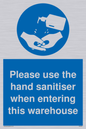 MH6093: Please use the hand sanitiser when entering this warehouse