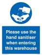 MH6093: Please use the hand sanitiser when entering this warehouse