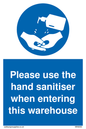 MH6093: Please use the hand sanitiser when entering this warehouse
