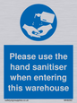 MH6093: Please use the hand sanitiser when entering this warehouse