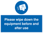 MH6159: Please wipe down the equipment before and after use